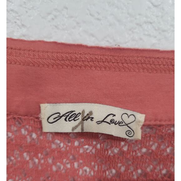 All In‎ Love Women's Pink Gorgeous Delicate lace Top sleeveless Size XL #14 - Picture 3 of 5